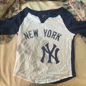 5th & Ocean Blue and White Long Sleeve Tee